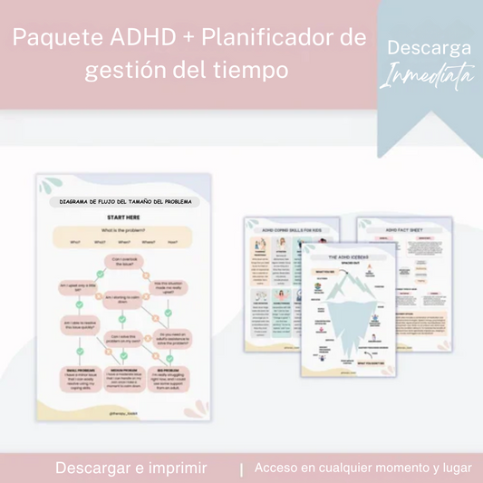 Paquete ADHD + Planificador de gestión del tiempo
